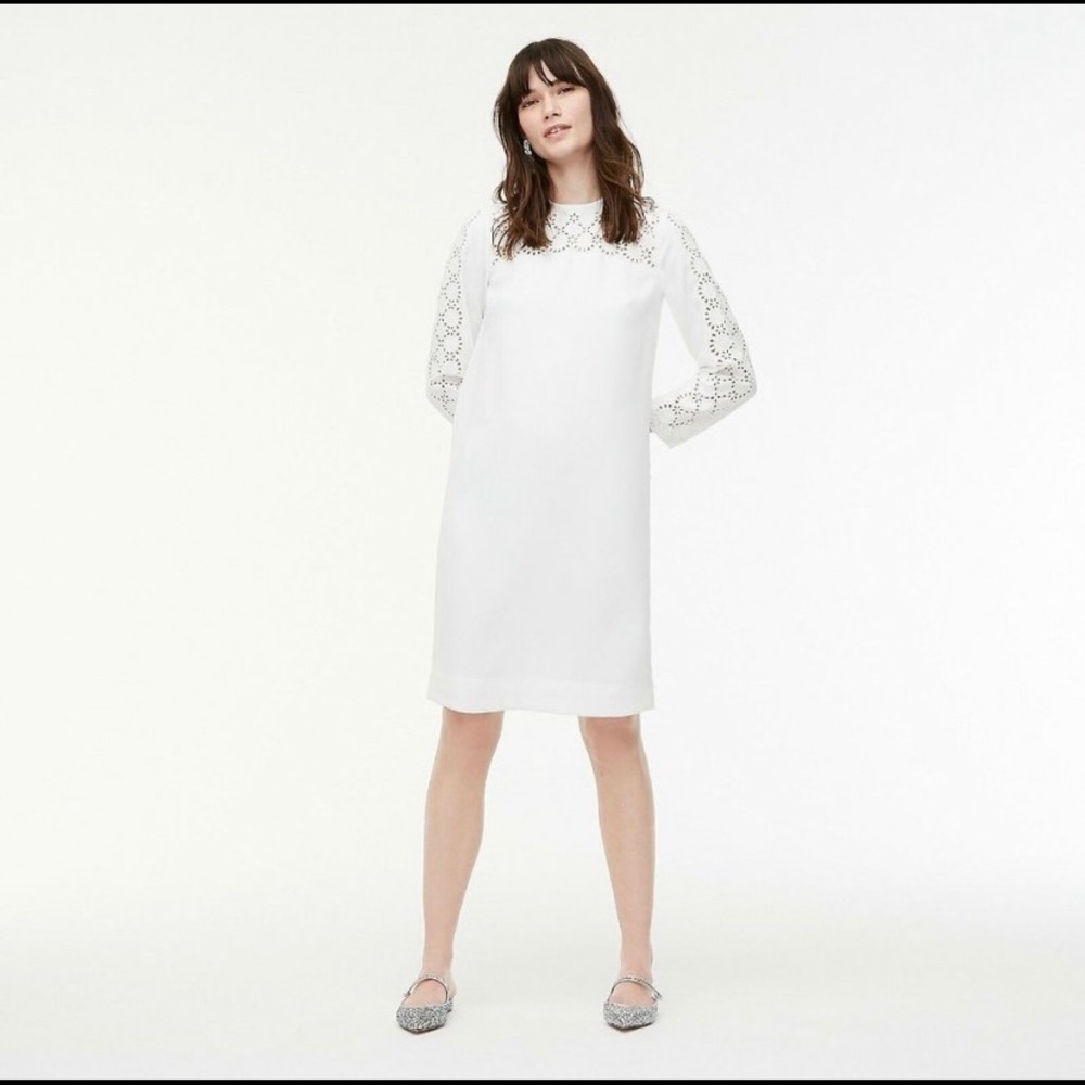 J. Crew laser cut eyelet dress in crepe size 20. NWT.